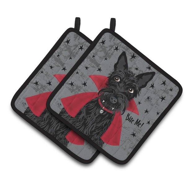 Carolines Treasures Halloween Vampire Scottie Pair of Pot Holders VHA3037PTHD